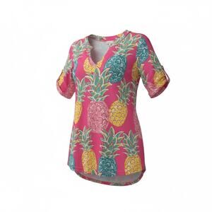 Simply Southern Pineapple Print Tunic Dress Pink Women’s S